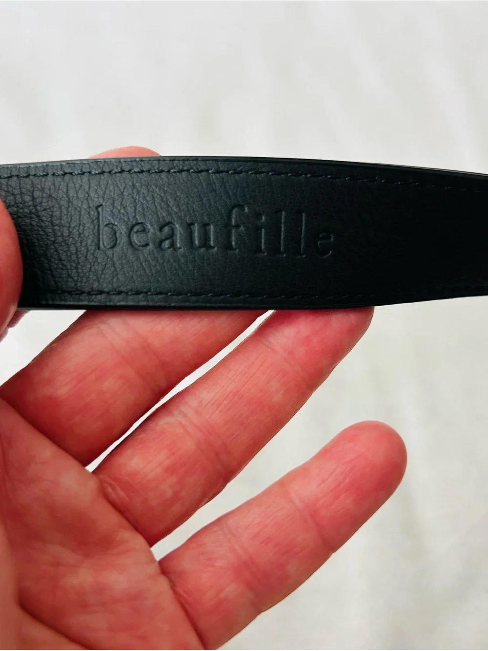 Beaufille Black Porte Leather Belt, Small